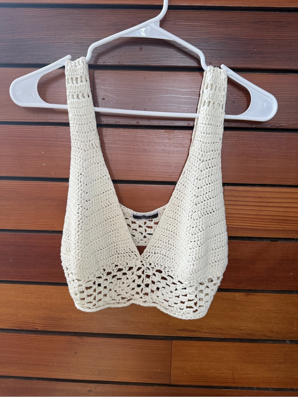 Vivid Cream Crochet Open-Knit Tank